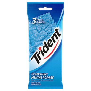 Dreizack zuckerfreier Kaugummi, Pfefferminzgeschmack, 3er Pack x 14 Stück (42 Stück insgesamt) - Bild 1 von 5