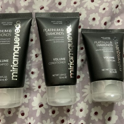 Miriam Quevedo Platinum Diamonds Volume Shampoo Conditioner Serum Travel Size