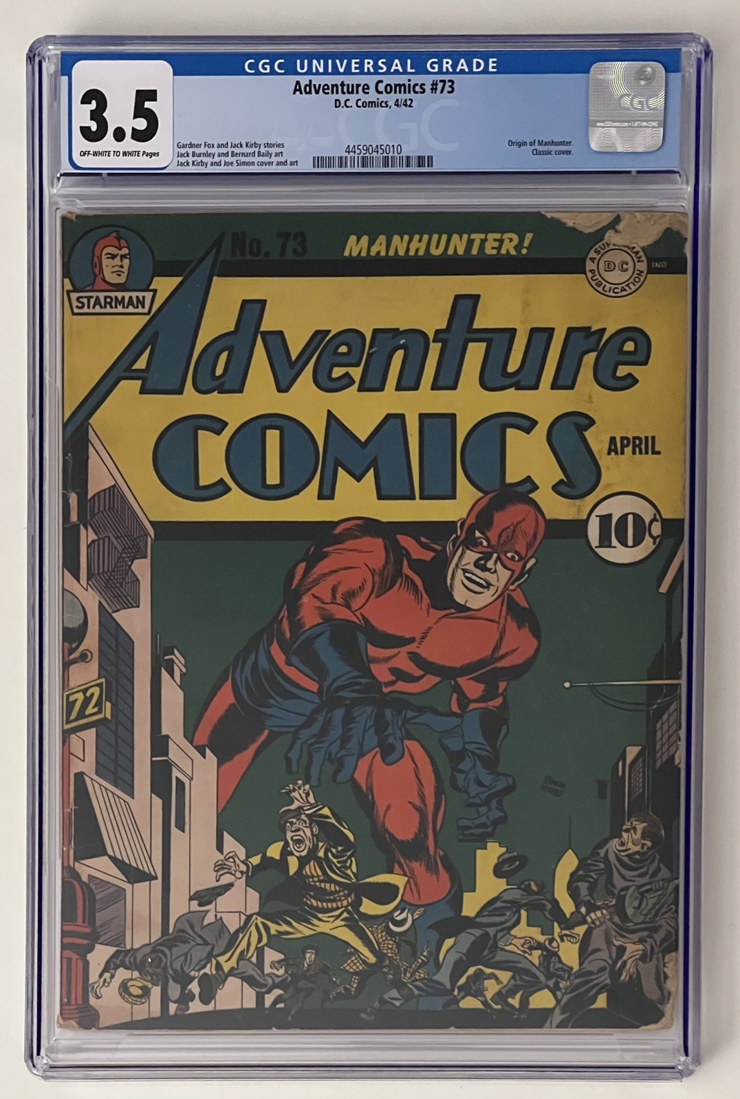 Adventure Comics #73 (1942) CGC 3.5 OWW - Manhunter Origin - Classic Cover