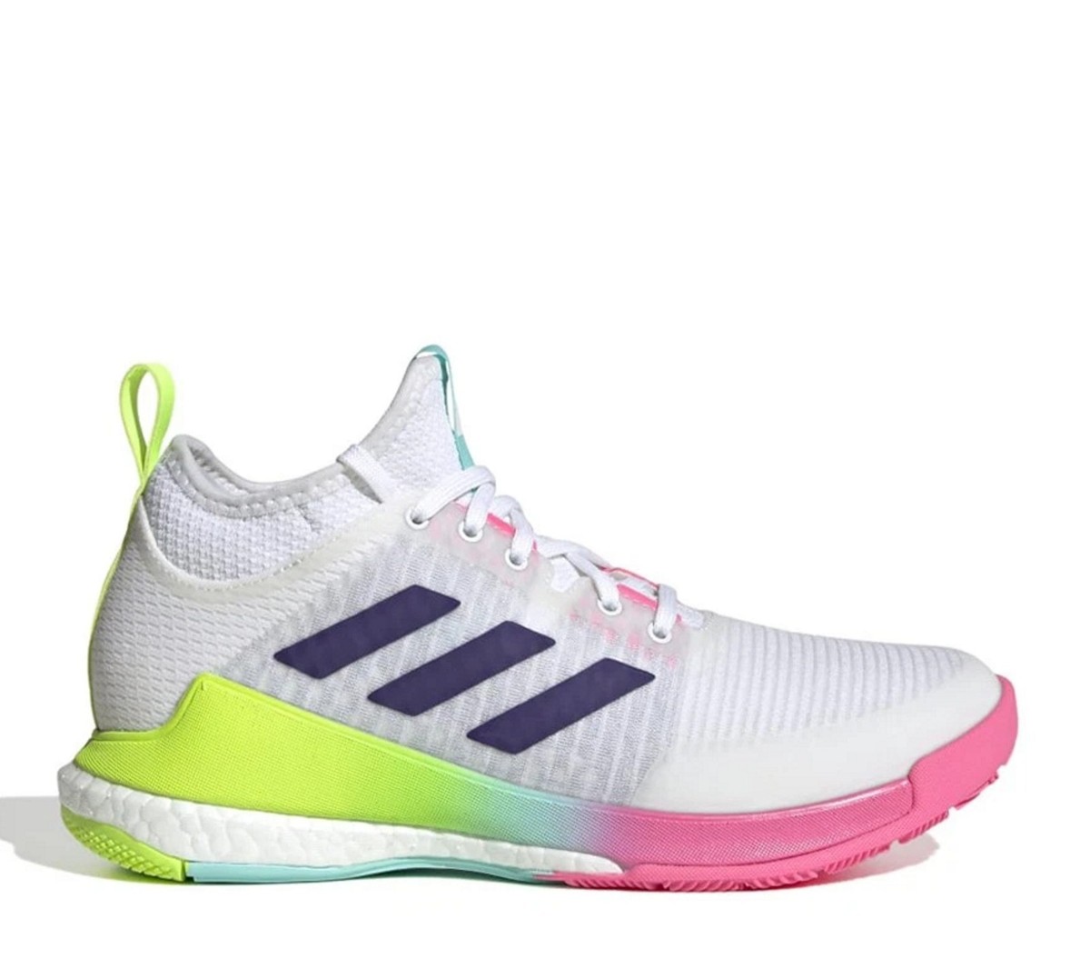 NEW Adidas Crazyflight Mid Volleyball Women Shoes, White/Purple