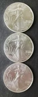 Lot of Three 2022 $1 American Silver Eagle Dollars