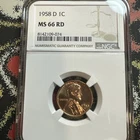 1958-D 1c Lincoln Wheat Cent - NGC MS 66 RD