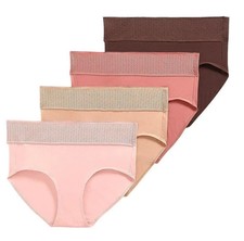 Jockey Set of 4 Soft Touch Lace Hi-Cut Panties Neutrals Large A472148
