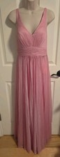 NWT Pink Spaghetti Strap Glitter Slit Prom Dance Cocktail Dress Size 6 Backtie