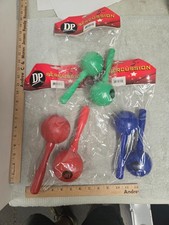Lot of 3, DP percussion maracas, red blue green