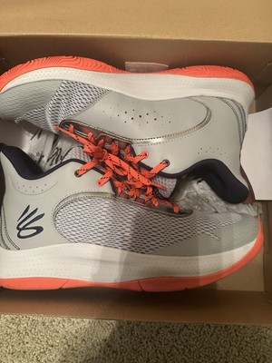 Under Armour Curry 3Z6 Gray Orange Basketball Shoes Mesh Cushioned 3025090-101