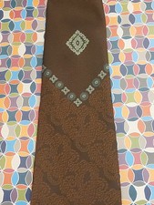 Wembley 70s Power Tie   Wide Brown Polyester Necktie 4.5  x 56  , Vintage Funky