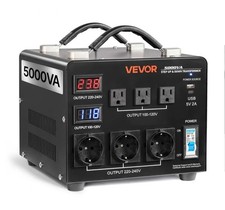 VEVOR 5000VA Automatic Voltage Converter Transformer 110V to 220V and 220Vto110V