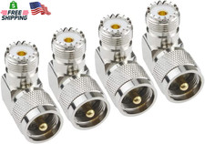 UHF Male PL-259 to UHF Female SO-239 L Shape Right Angle 90 Degree RF Coax Coaxi