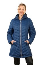 Women's Padded Jacket Long Hooded Puffer Warm Quilted Lined Casual Ladies Coat