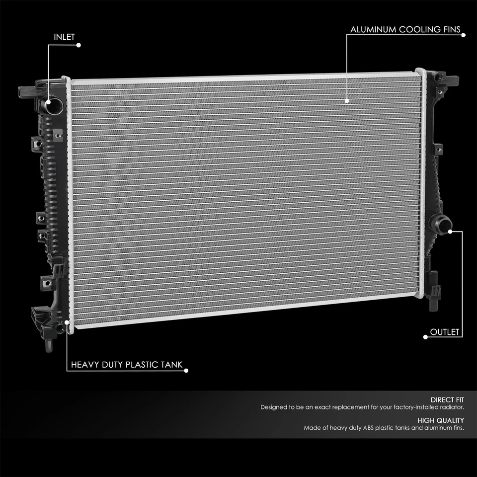 For 19-23 Jeep Cherokee 2.0L OE Style Aluminum Core Cooling Radiator DPI 13847 - Изображение 2 из 4