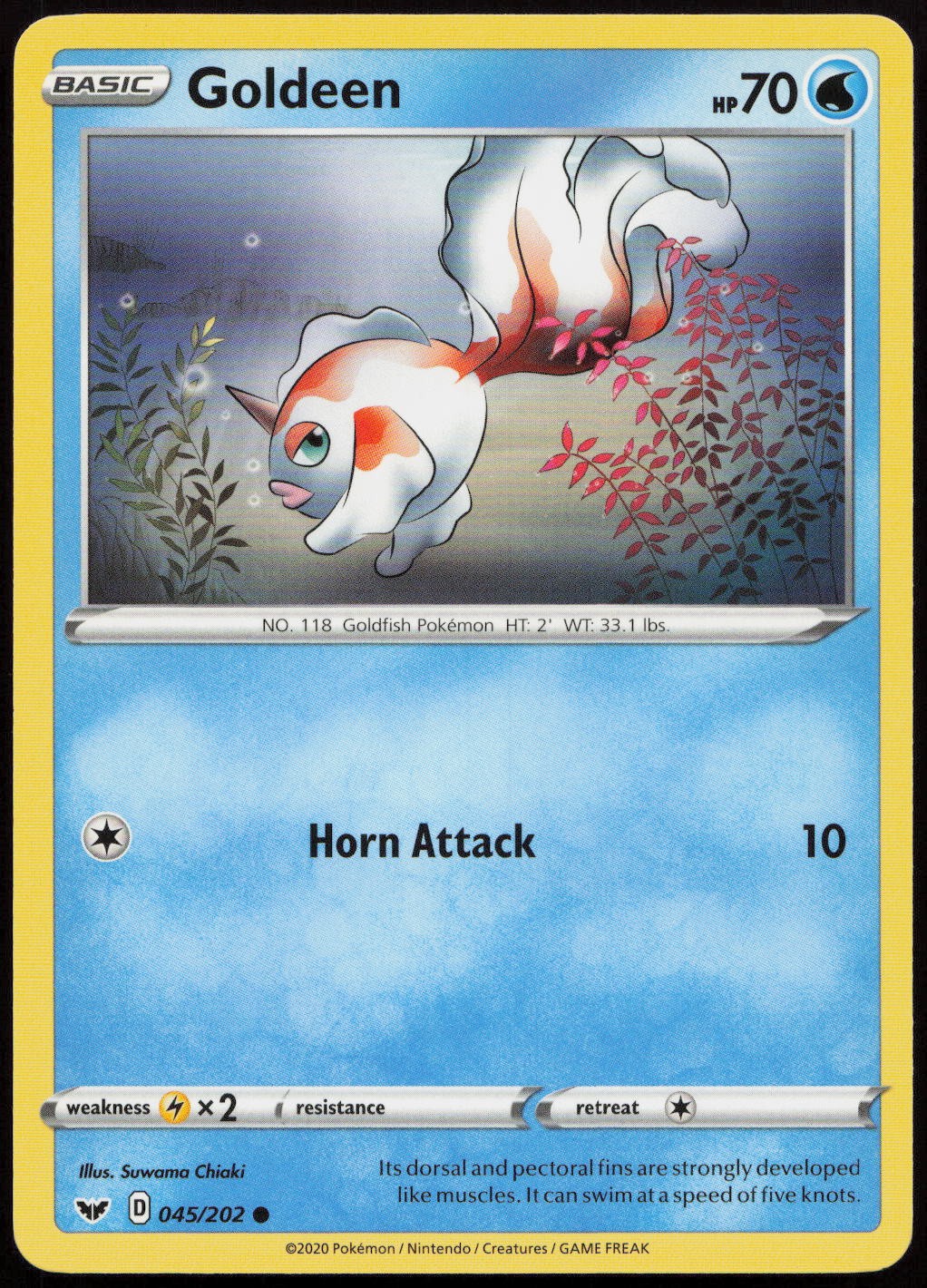 Goldeen (045) #45/202 (LP) SWSH01: Sword & Shield Base Set SWSH01 Pokemon