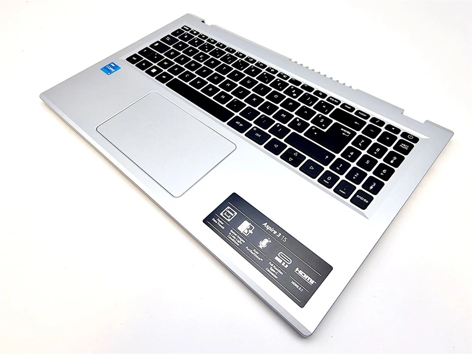 Acer Aspire 3 (A315-510P) Topcase Originale Con Tastiera Francese AZERTY Argento - Immagine 4 di 4