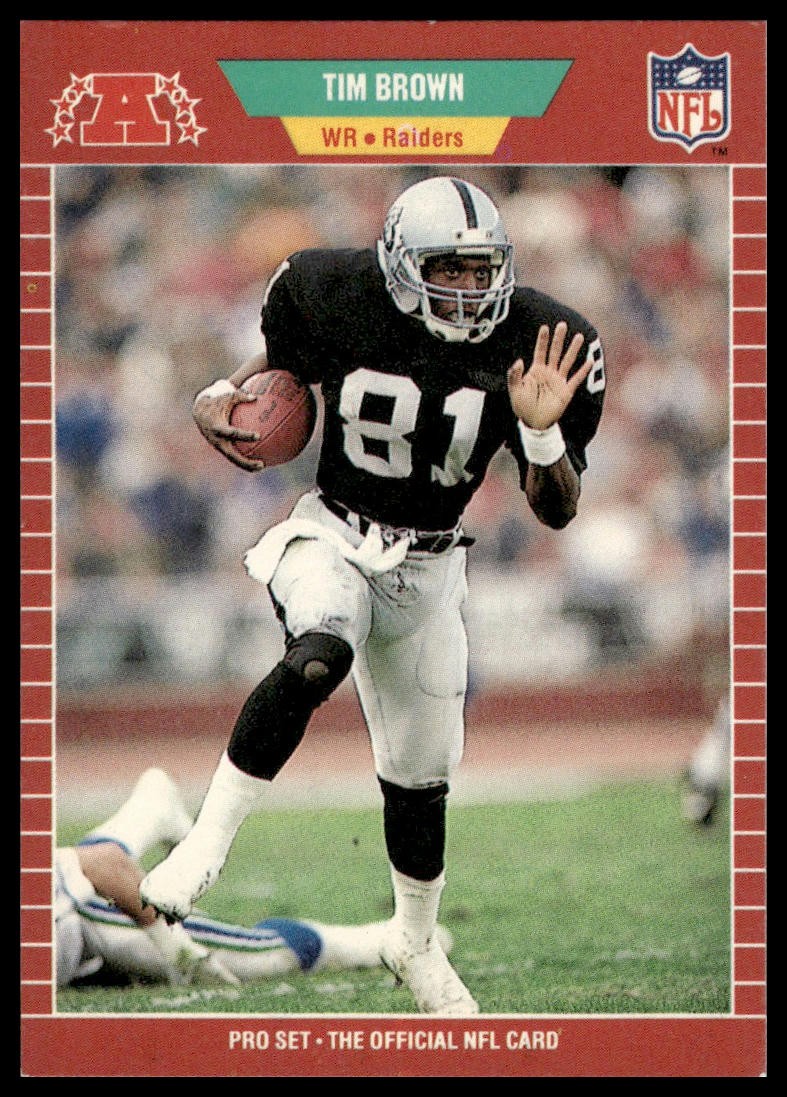 1989 Pro Set Tim Brown #183 RC Los Angeles Raiders - Near Mint or Better