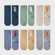 Toddler 6pk 'Dino' Crew Socks - Cat  Jack  2T-3T: Lightweight Knit, Flat Seams,