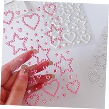 3 Sheets Rhinestone Stickers, Self-Adhesive Gemstone Hearts, Stars,