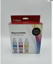 Canon Genuine MegaTank Refills GI-290 Cyan Magenta Yellow Ink Cartridges OEM