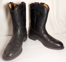 ARIAT Black Leather Heritage Pull On Roper Cowboy Biker Boots Sz 9D Exc/Cond