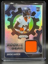 2025 Panini Prizm #RGR-JBN Jahdae Barron Silver Prizm (RC) Gear Patch Broncos