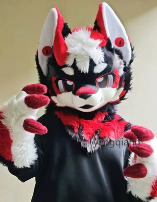 Fursuit Long Fur Husky Fox Mascot Head Party Halloween Fur Cosplay-Promotion