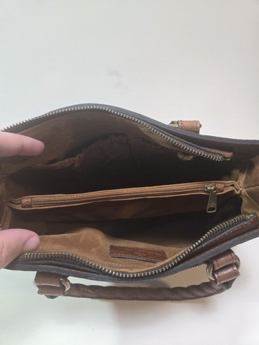 Patricia Nash Genovese Satchet Doppelfach Leder Cognac Reißverschluss - Bild 5 von 14