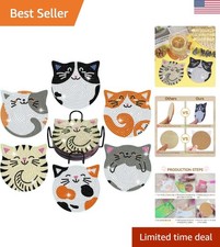 Adult Diamond Art Coasters Kit - 6 Cat-Themed Coasters for Creative Relaxation