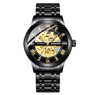 BINBOND Men's Automatic Mechanical Watch Luminous Simple Fashion Waterproof