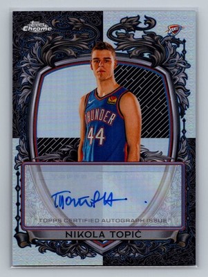 Nikola Topic 2025-26 Topps Chrome #SS-NT Signature Style Refractors Auto Thunder