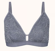 Lively Palm Lace Unlined Wirefree Busty Bralette Smoke Grey Bra Size 2 NWT