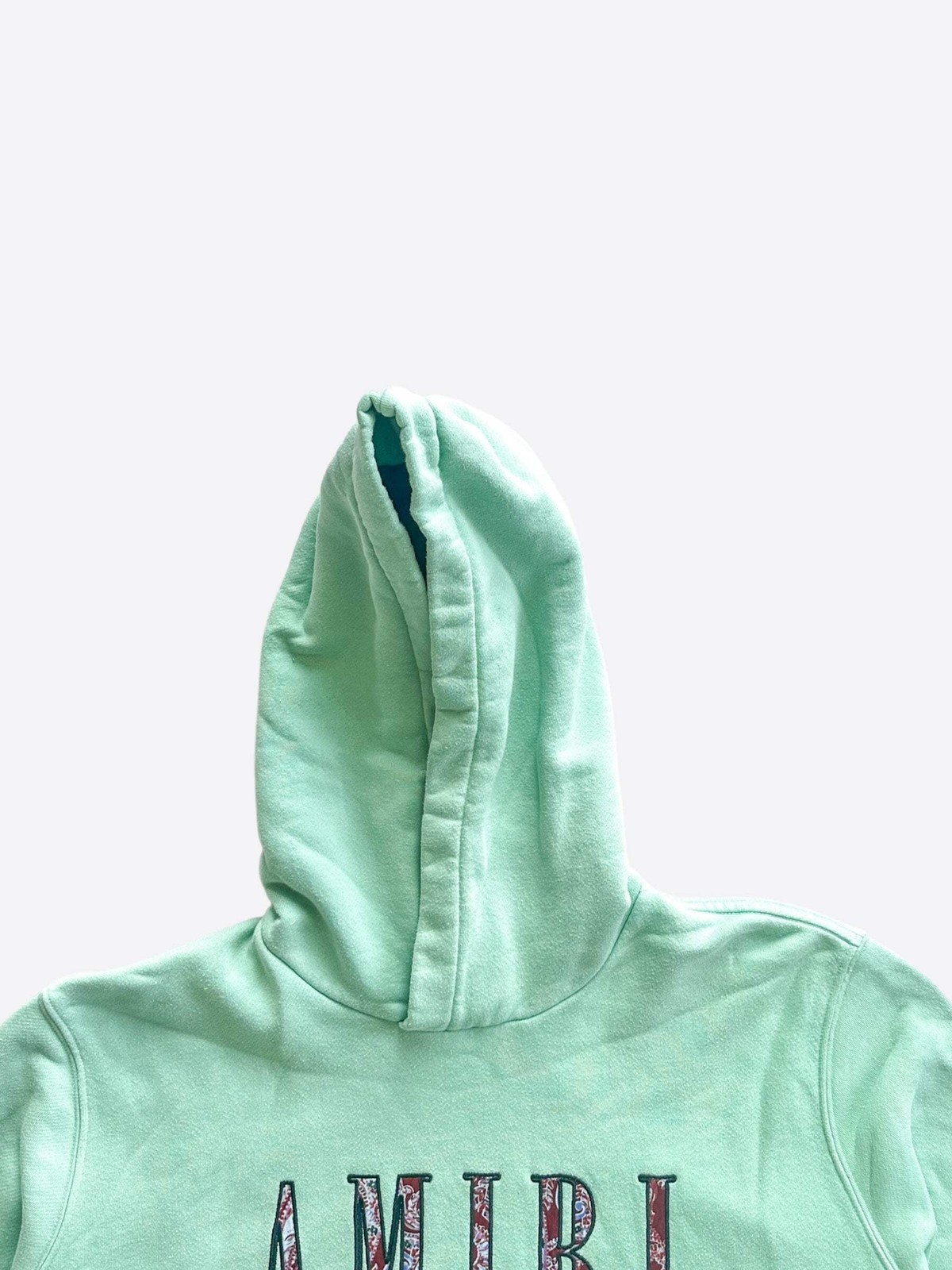 Amiri Green & Red Bandana Logo Hoodie image 3