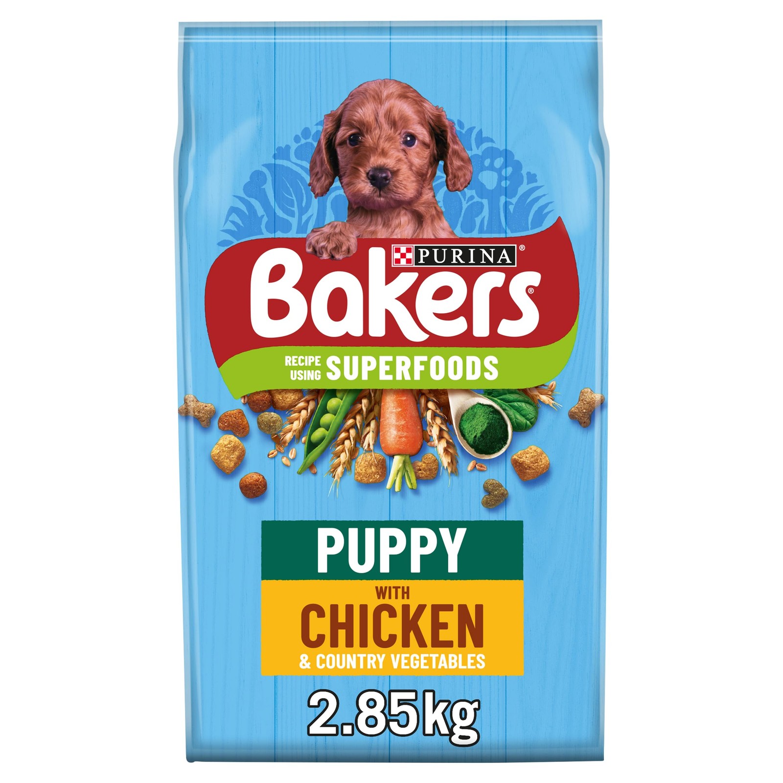 BAKERS Superfoods Puppy Chicken with Vegetables Dry Dog Food 2.85kg (Pack of 4) - Image 3