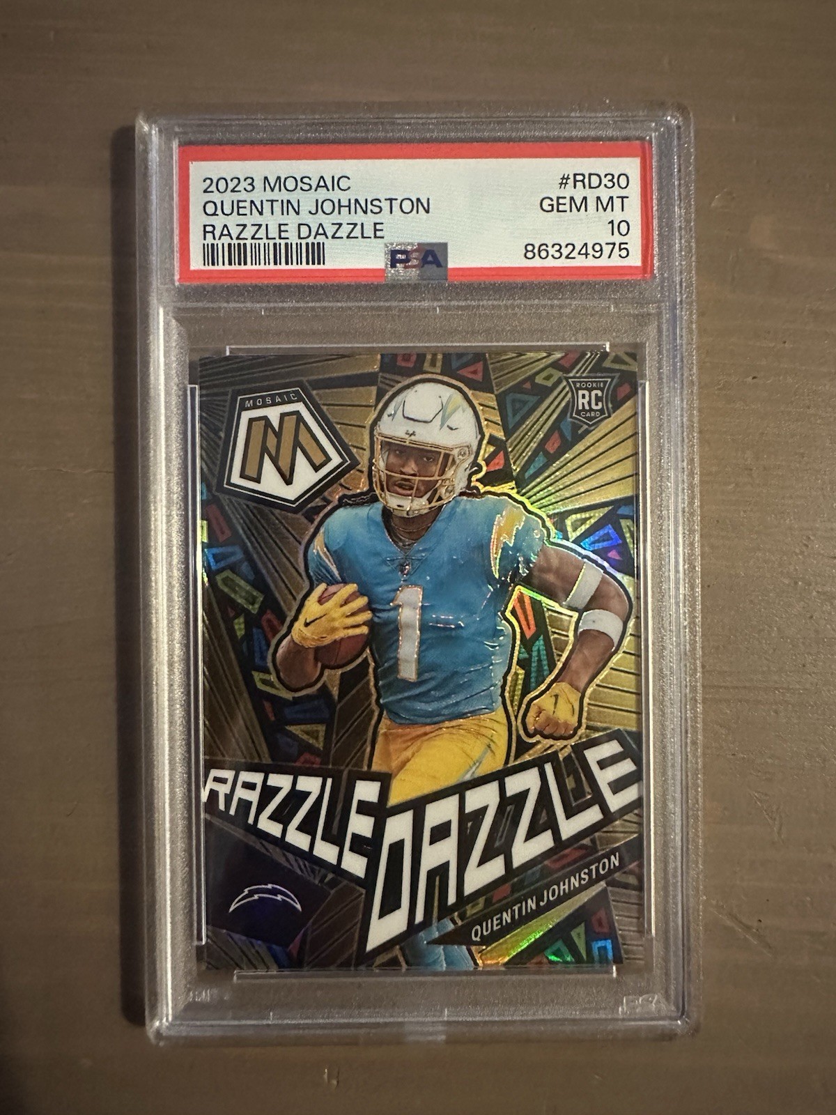 2023 Mosaic Quentin Johnston Razzle Dazzle RC SSP PSA GEM MT 10