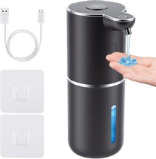 12.8oz Smart Touchless Soap Dispenser, Rechargeable, Wall or Counter Use, Black