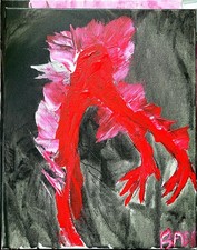 Fire Dance Bold Color Modern Abstract Art Original Canvas 11x14