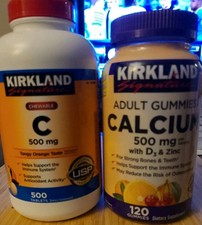 Kirkland Signature Chewable Vitamin C  Adult Gummies Calcium 620 Ct Exp Apr 26