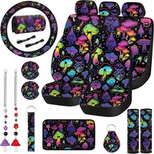 17 Pcs Mushroom Car Seat Covers Mushroom Car Accessories Full Set For Women Men