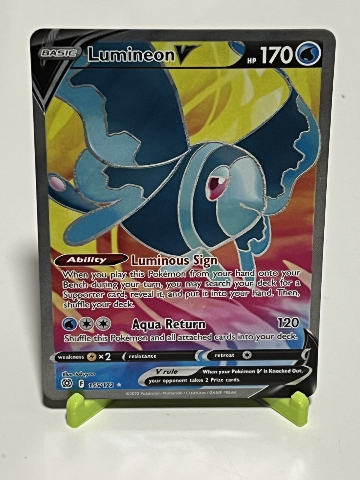 Pokemon Lumineon V 155/172 Brilliant Stars Ultra Rare NM Condition