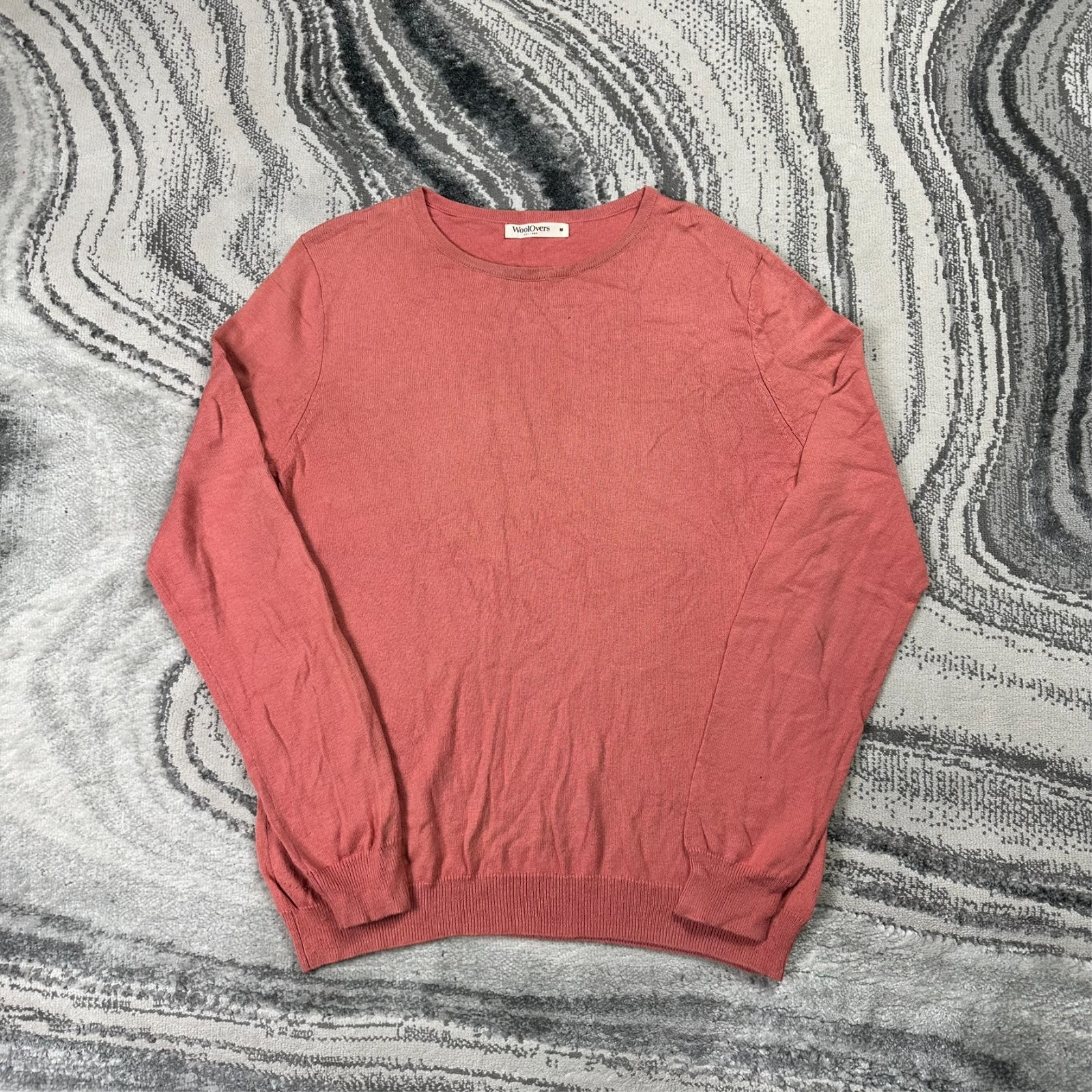 Vintage WoolOvers Pink Salmon Organic Cotton Cashmere Size Medium Crewneck Knit