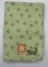 CIRCO Target Jungle LION ALLIGATOR Paw Print Green Baby Blanket