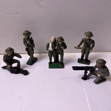 Vintage Barclay Infantry Lot Of Lead Army Soldiers Painted 1930  s - Lot Of 5