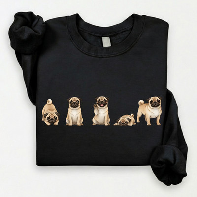 Pug Sweatshirt Dog Mom Funny Cute Pug Lover Gift