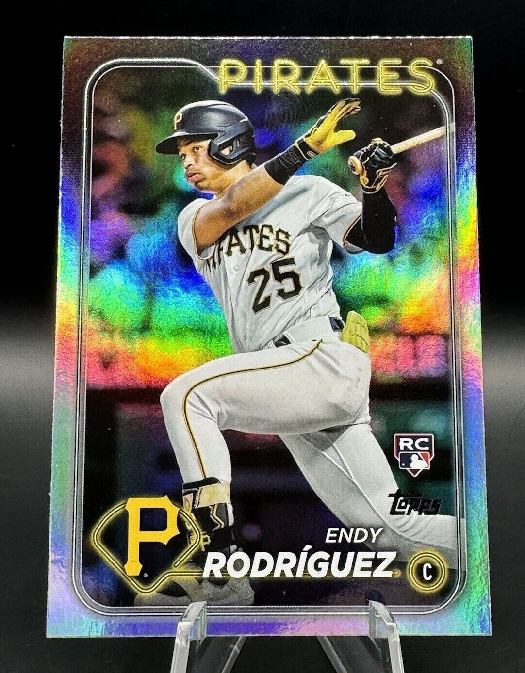 2024 Topps Series 1 Endy Rodriguez Rainbow Foil RC Rookie #3 Pittsburgh Pirates