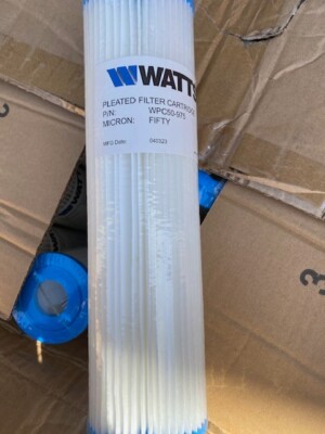 Watts 50 Micron Pleated 10'' Sediment Water Filter Yellow WPC50-975