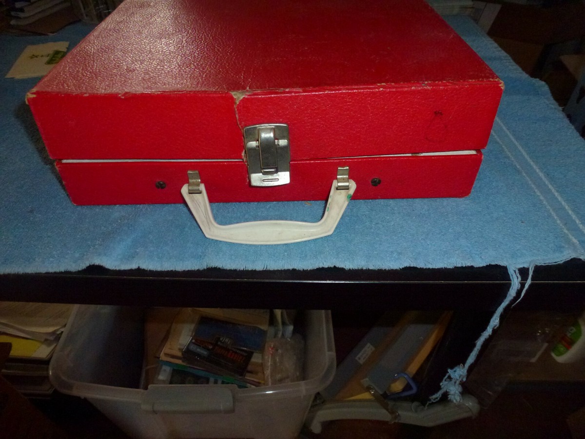 Vintage Sears Toy Childs Record Player 45 33 in Case Works! NO