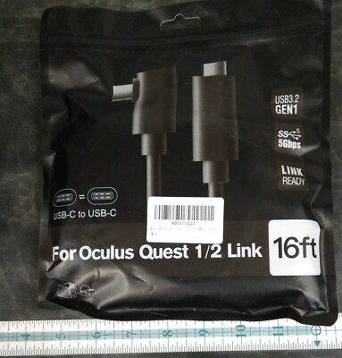 FIBER OPTIC Type-C-C Link Cable for Oculus Quest 1 & 2 VR 16ft NEW SEALED