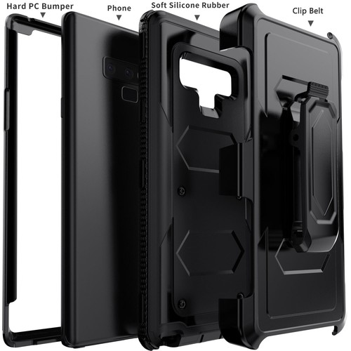 Funda híbrida con clip para cinturón resistente para Samsung Galaxy Note 9/protector de pantalla - Imagen 31 de 97