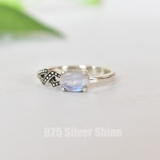 RAINBOW MOONSTONE NATURAL GEMSTONE 925 SOLID STERLING SILVER JEWELRY RING 3 TO12