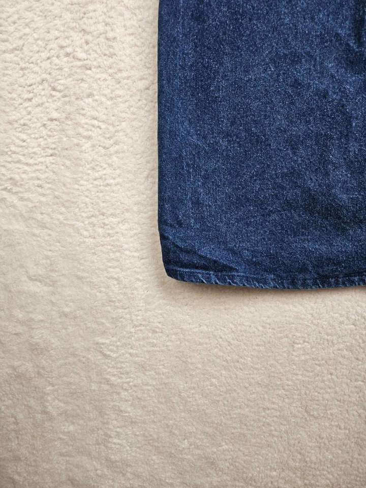 Falda midi lápiz recto azul 100 % algodón Buffalo Junction para mujer Foto 4 de 4