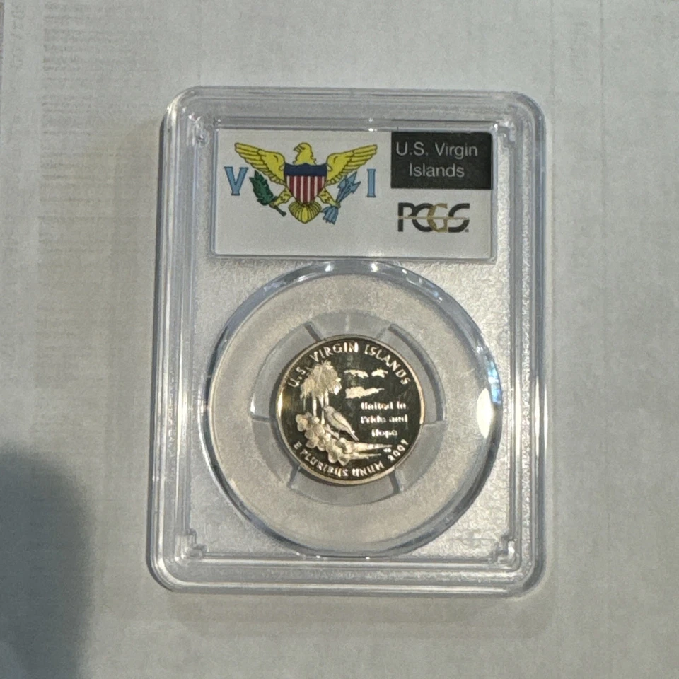 2009 S US Virgin Islands quarter PCGS PR 69 DCAM flag label - Image 2 of 2
