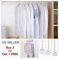 2pcs Dust proof Clothes Garment Suit Dress Jacket Storage Bag Cover Travel Coat